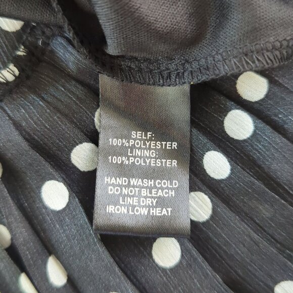 LuLu's Black‎ White Polka Dot Sleeveless Midi Dress Layered Ruffle high low sz S - Picture 12 of 16